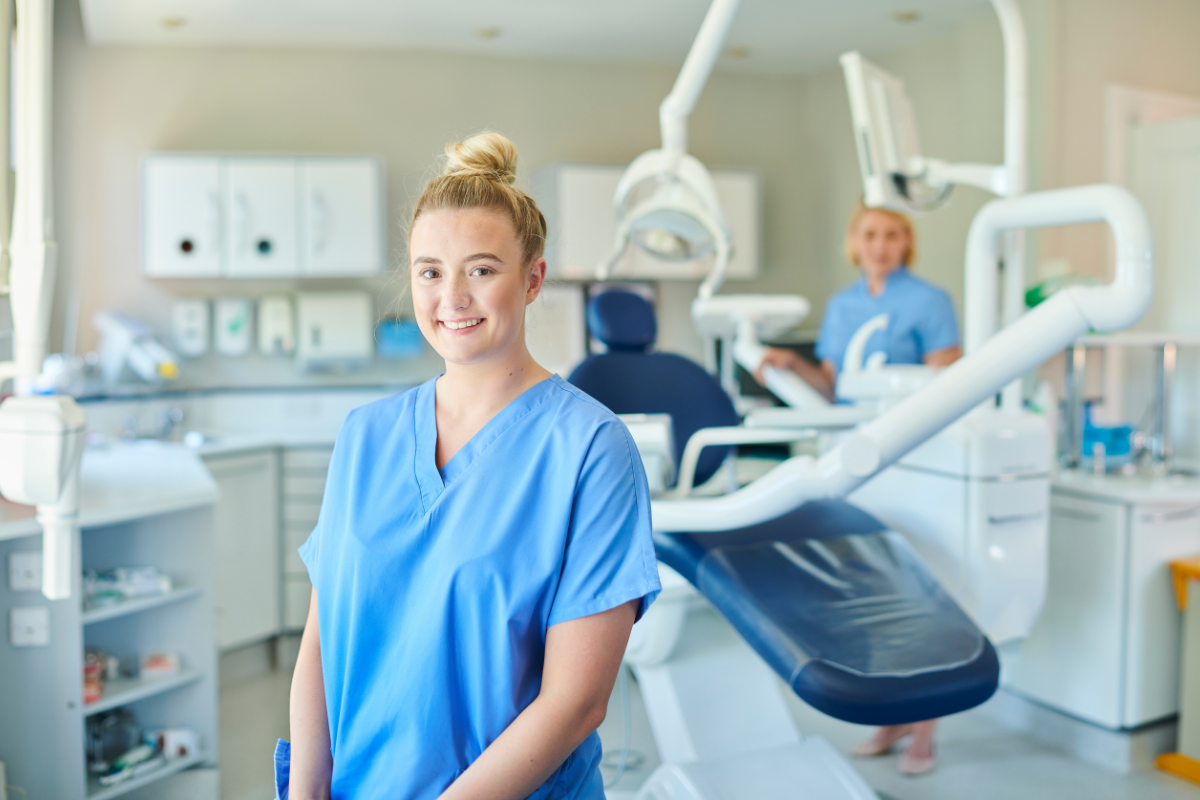 dental nurse in a dentist appointment room